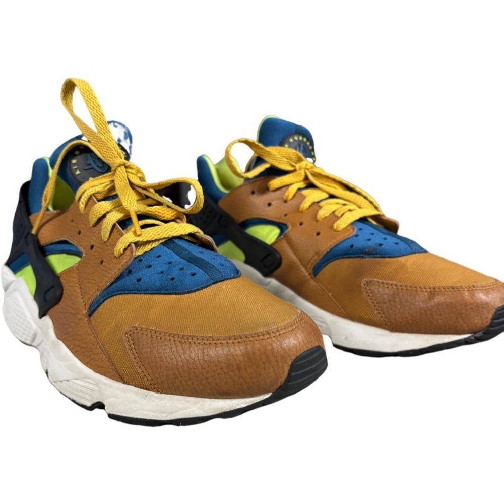 Nike Air Huarache Run Desert Ochre Blue Force Volt 318429 701 Men Size 13 - Picture 5 of 8